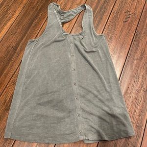Gray racer back tank with buttons